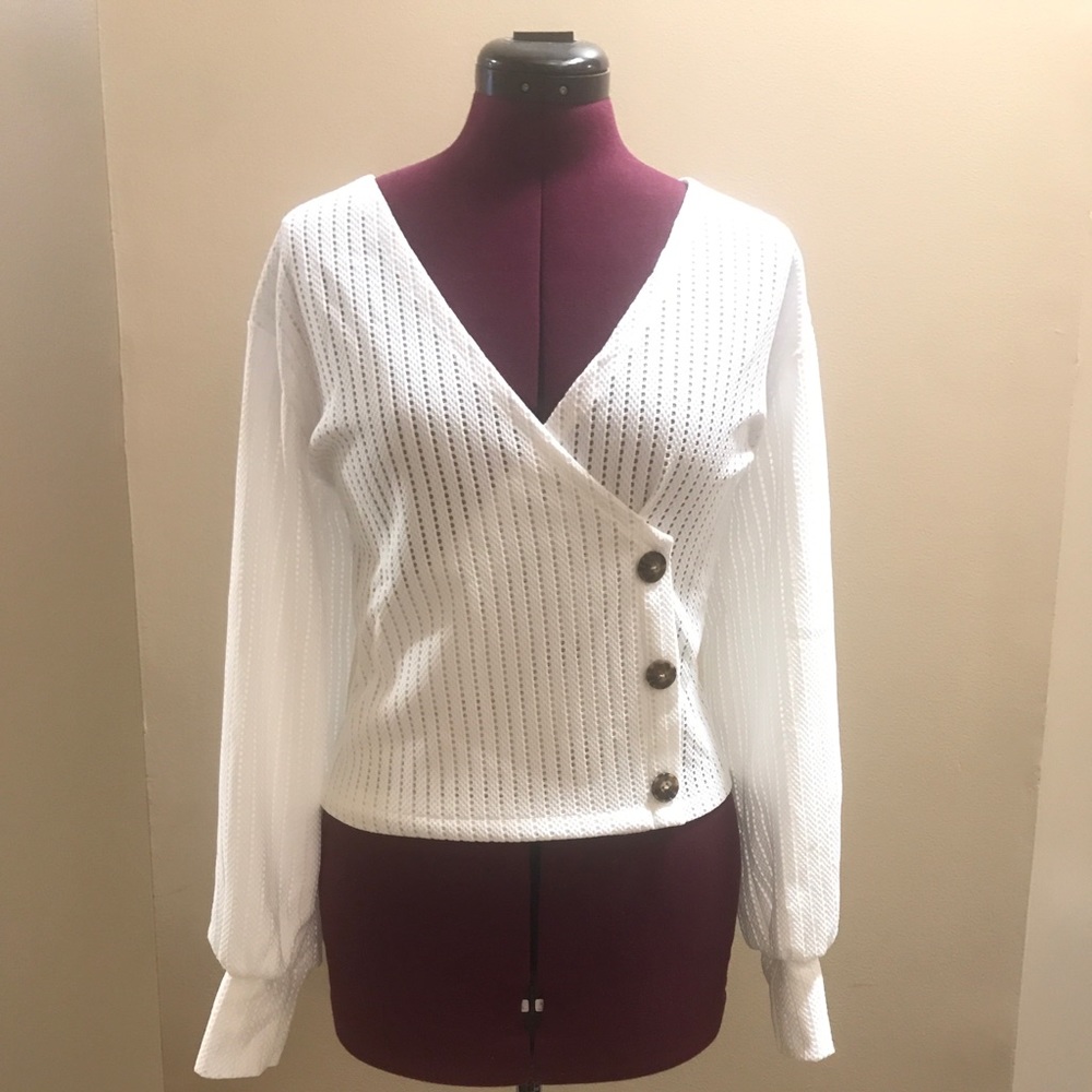 Casual long sleeve wrap shirt